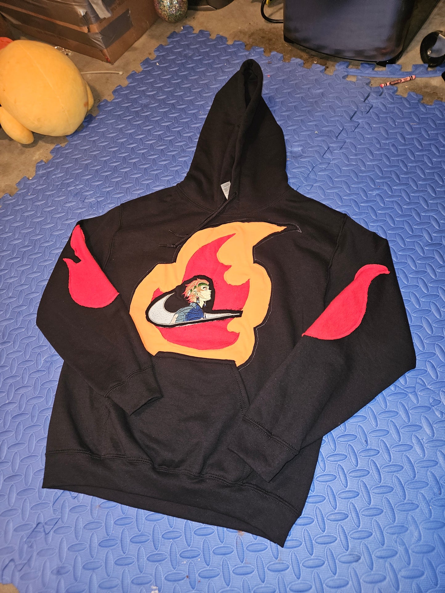 Embroidered Anime Swoosh Hoodie