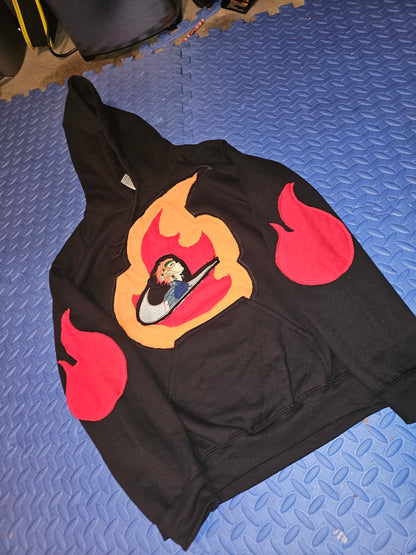 Embroidered Anime Swoosh Hoodie