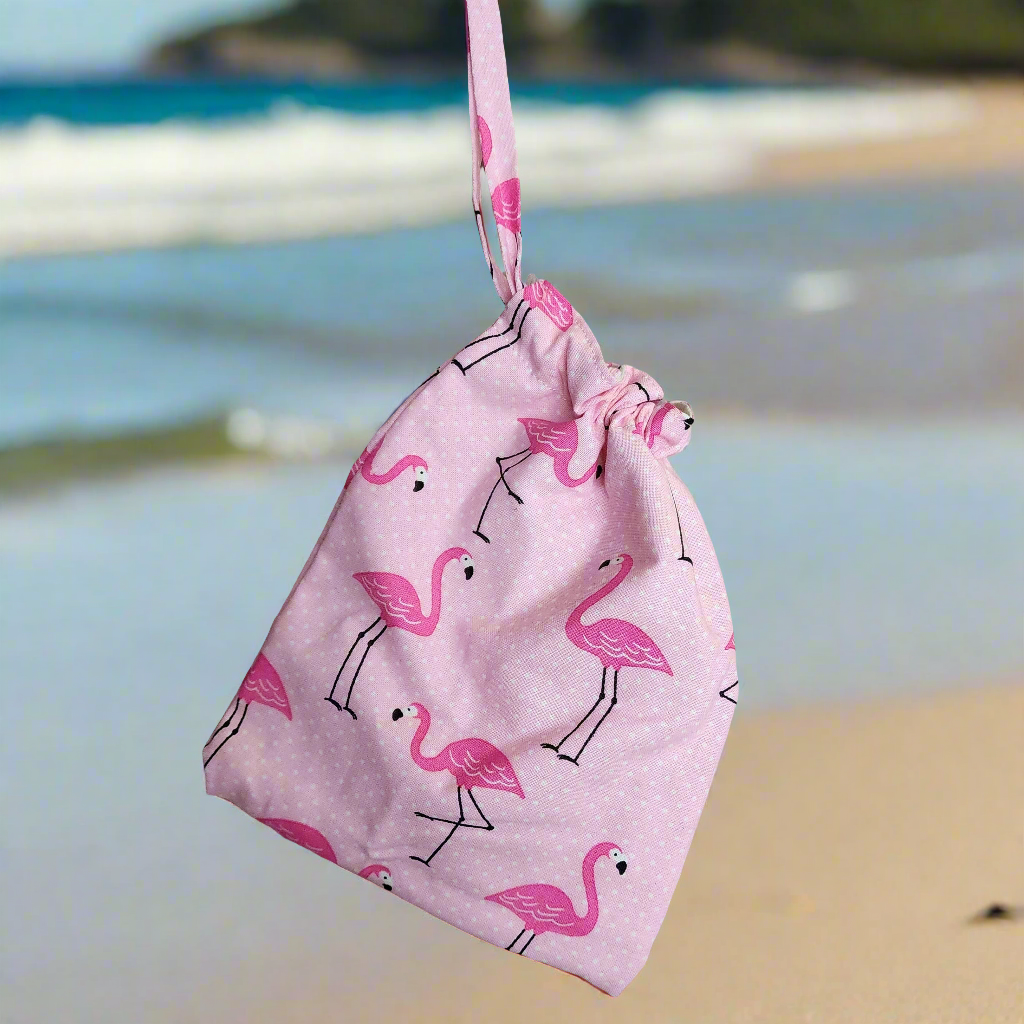 Flamingo drawstring bag