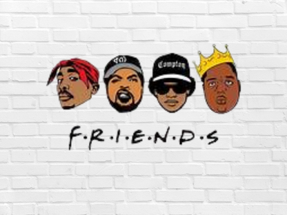 16 oz Frosted Glass Can - "Rap Friends"